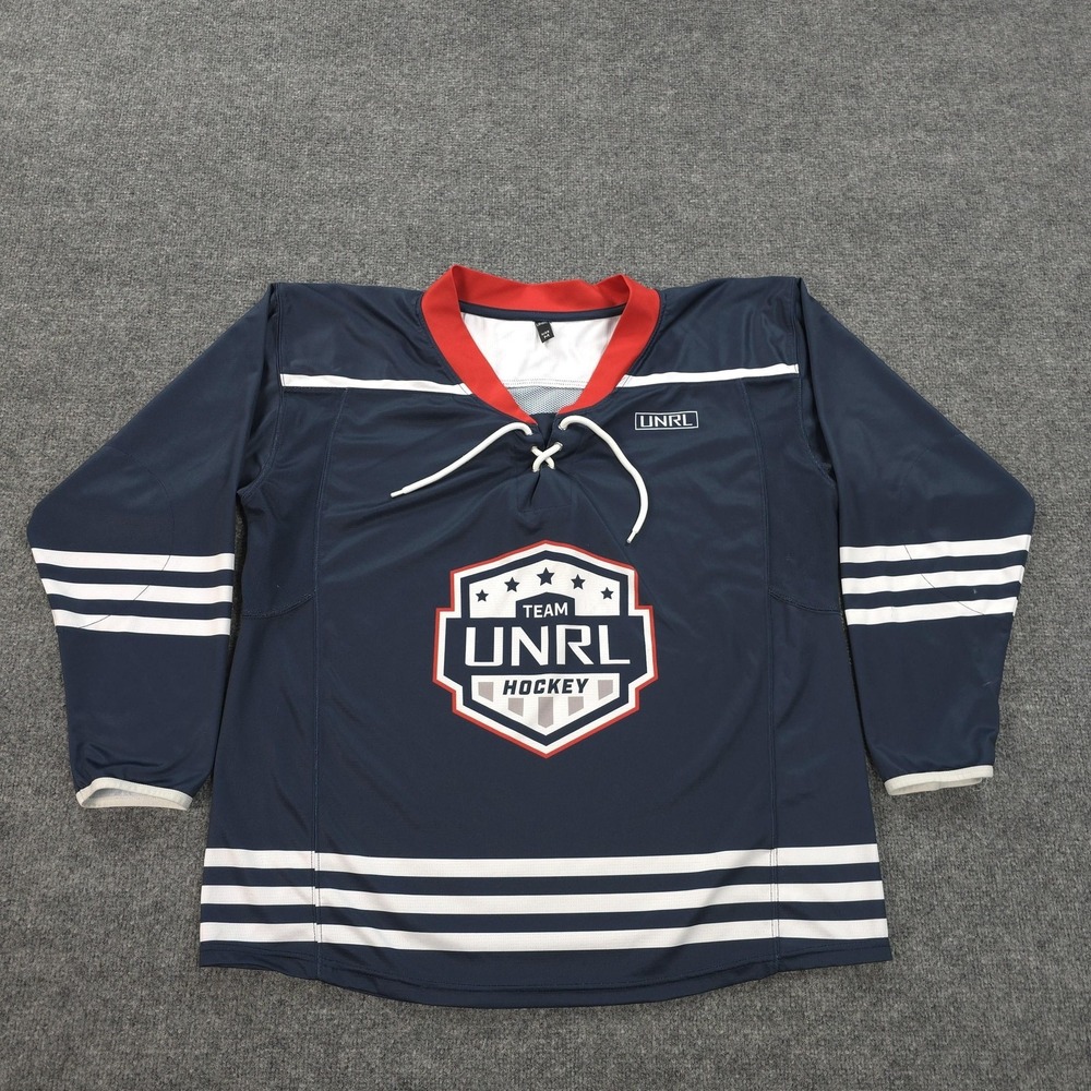 UNRL Jersey Mens Medium Blue Ice Hockey Team UNRL 27‎ Lace Up Practice Sweater